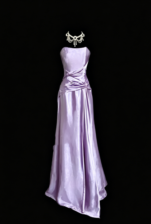 Edles Meerjungfrau-Maxikleid in Königsblau aus Satin, Abendkleid, langes Ballkleid, DP238