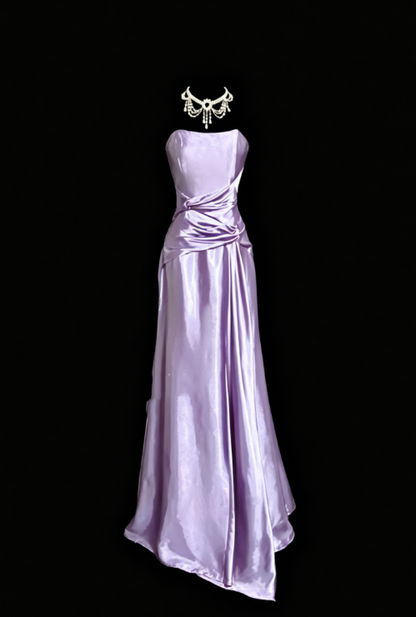 Edles Meerjungfrau-Maxikleid in Königsblau aus Satin, Abendkleid, langes Ballkleid, DP238