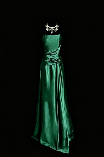 Edles Meerjungfrau-Maxikleid in Königsblau aus Satin, Abendkleid, langes Ballkleid, DP238