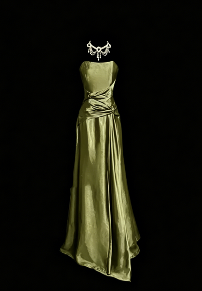 Edles Meerjungfrau-Maxikleid in Königsblau aus Satin, Abendkleid, langes Ballkleid, DP238
