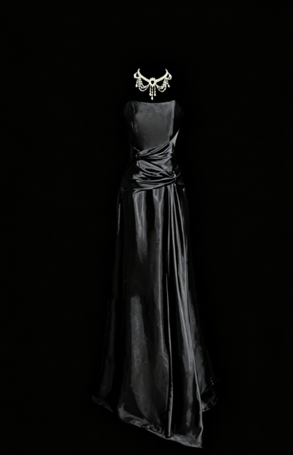 Edles Meerjungfrau-Maxikleid in Königsblau aus Satin, Abendkleid, langes Ballkleid, DP238