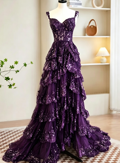 Robe de bal longue noire sexy en tulle et sequins, coupe trapèze, robe de soirée longue noire à sequins DP275