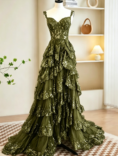 Robe de bal longue noire sexy en tulle et sequins, coupe trapèze, robe de soirée longue noire à sequins DP275