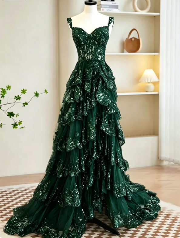 Robe de bal longue noire sexy en tulle et sequins, coupe trapèze, robe de soirée longue noire à sequins DP275