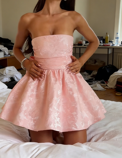 Süßes A-Linien-Geburtstagskleid in Rosa, kurz, Sommer, Hoco-Kleid, Geburtstagsoutfit, Mini-Partykleider zum 19. Geburtstag, DP988