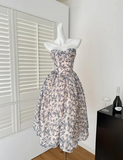 Robe de bal sexy à fleurs et décolleté en cœur, tenue d'été pour femme, tenue de soirée, DP2102