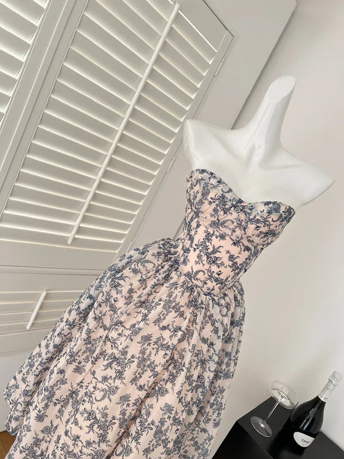 Robe de bal sexy à fleurs et décolleté en cœur, tenue d'été pour femme, tenue de soirée, DP2102