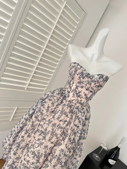 Robe de bal sexy à fleurs et décolleté en cœur, tenue d'été pour femme, tenue de soirée, DP2102