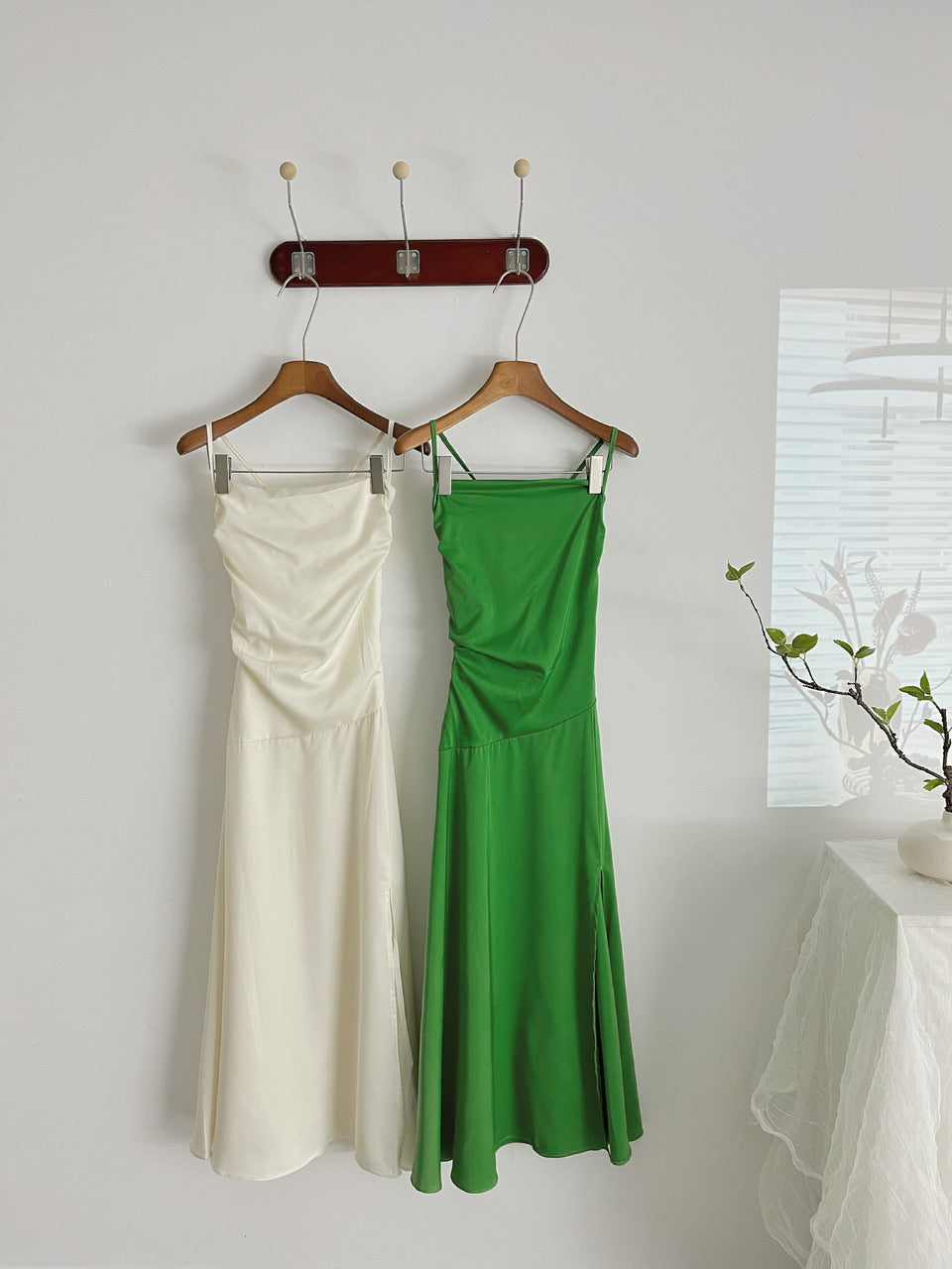 Sexy Mermaid Spaghetti Straps Satin Summer Dress Holiday Party Outfits For Women DP0084