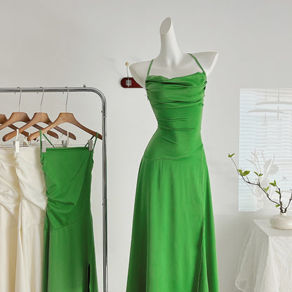 Sexy Mermaid Spaghetti Straps Satin Summer Dress Holiday Party Outfits For Women DP0084
