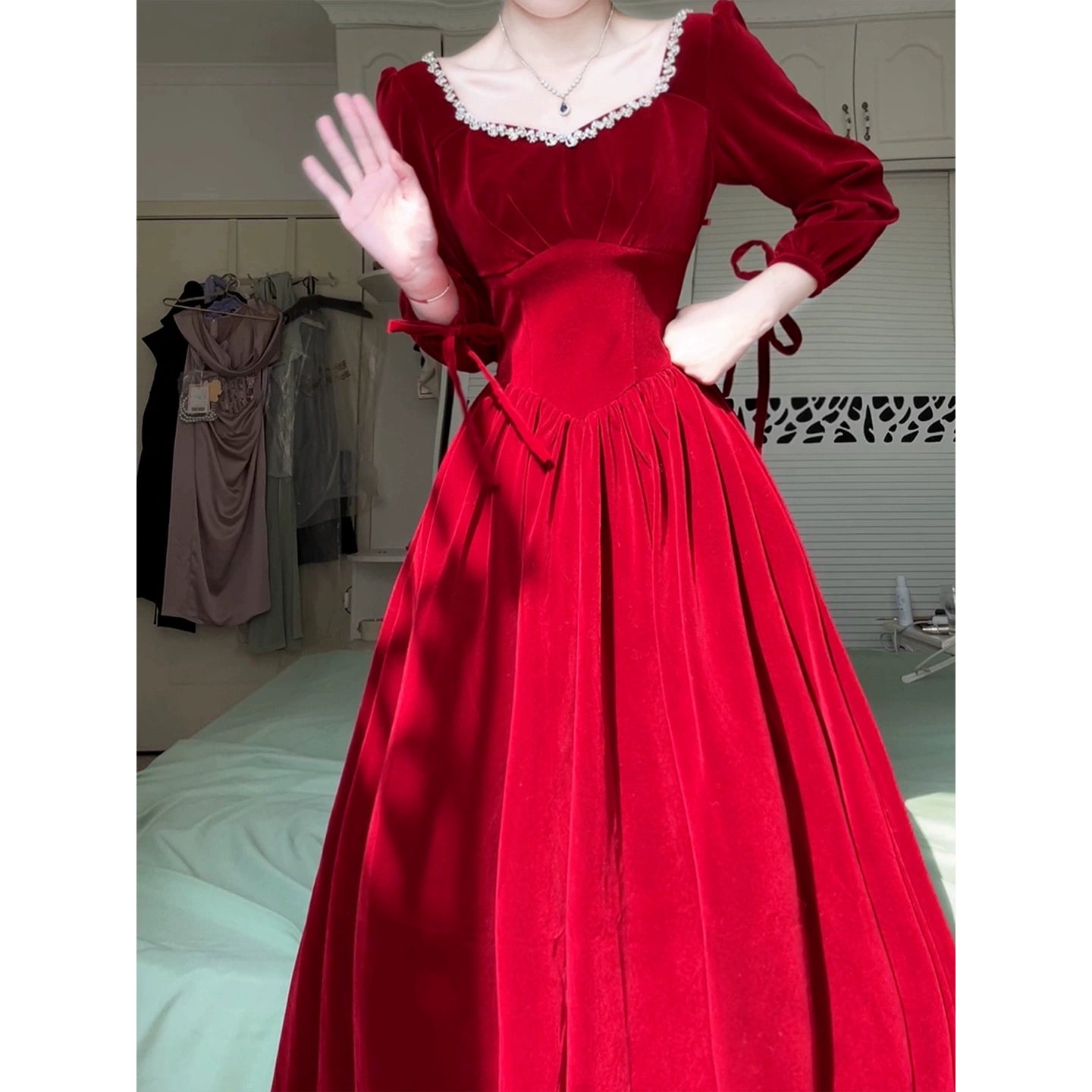 Robe rouge femme S972