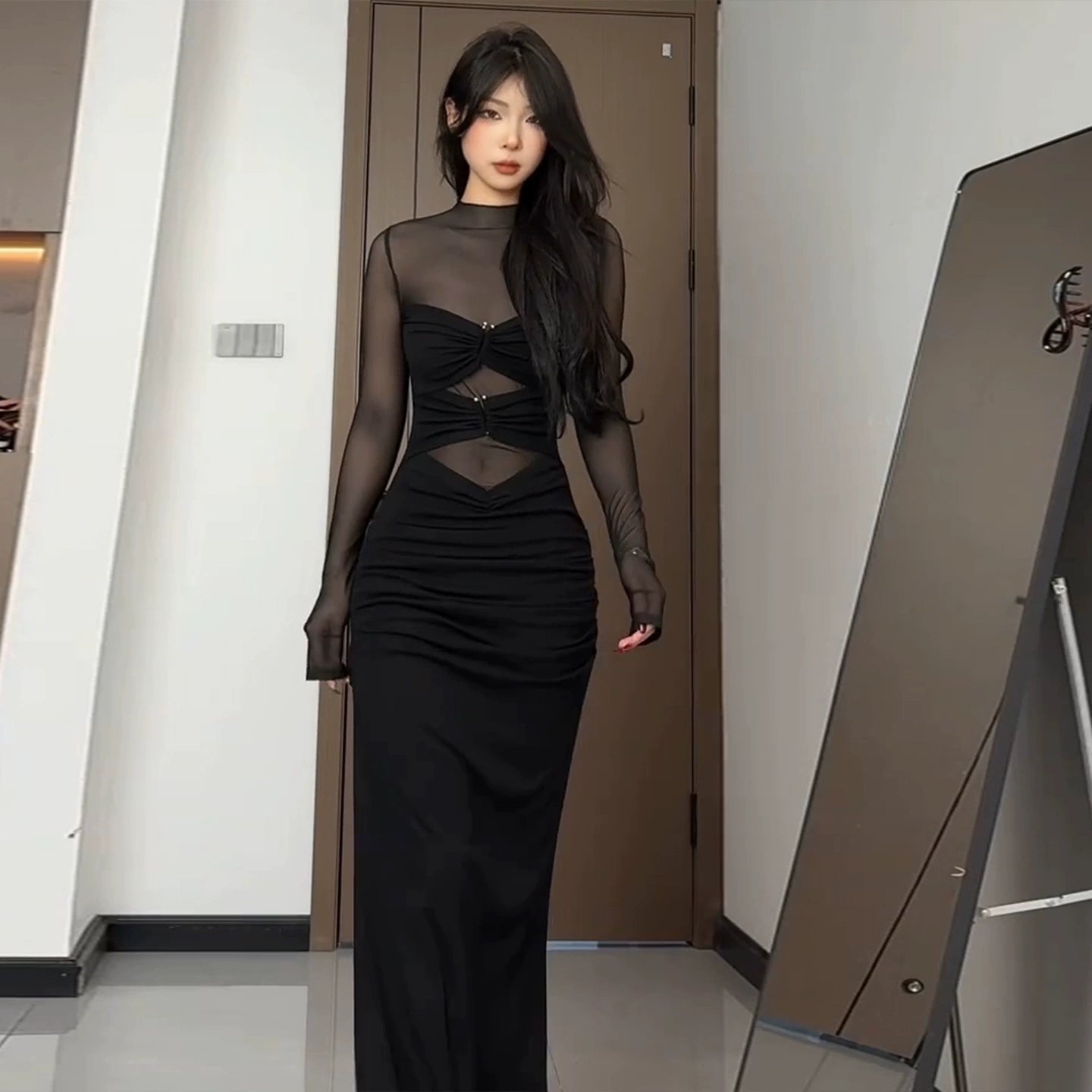 Robe noire pour femme S983