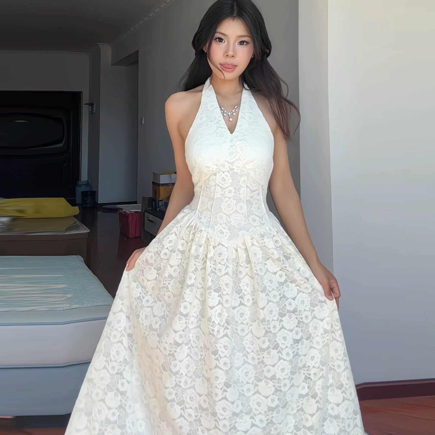 White Women Dress S987