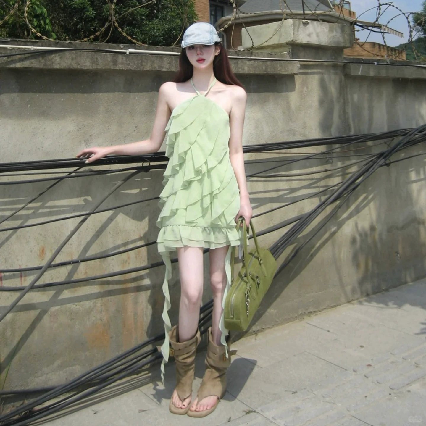 Grünes Damenkleid S996
