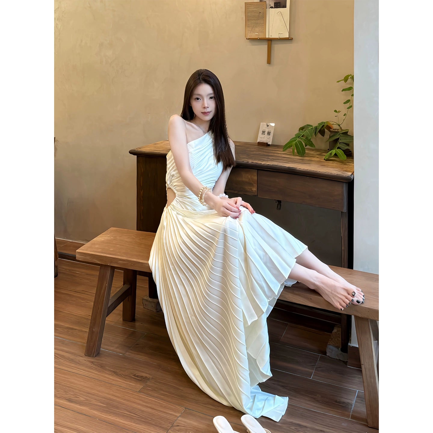 White Women Dress S997