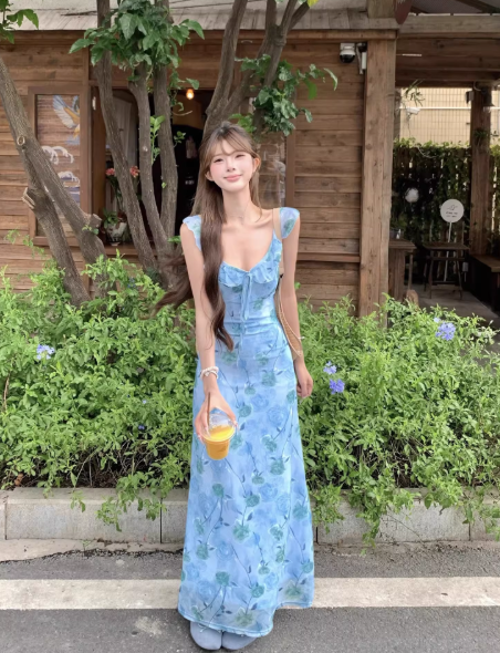 Robe bleue tendance S797