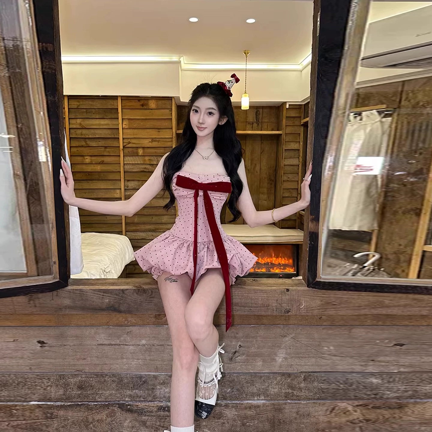 Robe rose tendance S819