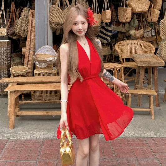 Modisches rotes Kleid S781