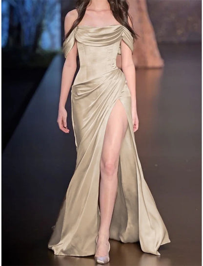 Pretty Sheath Column Prom Dresses Minimalist Dress Evening Party Prom Dress Graduation Dress DP535