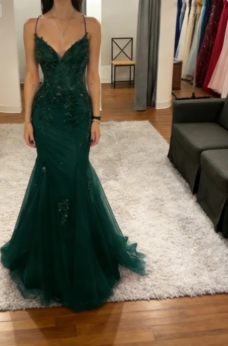 Robe de bal longue dos nu en tulle rouge, élégante, à bretelles sirène, tenue de soirée, d'anniversaire, de remise de diplôme, W0513