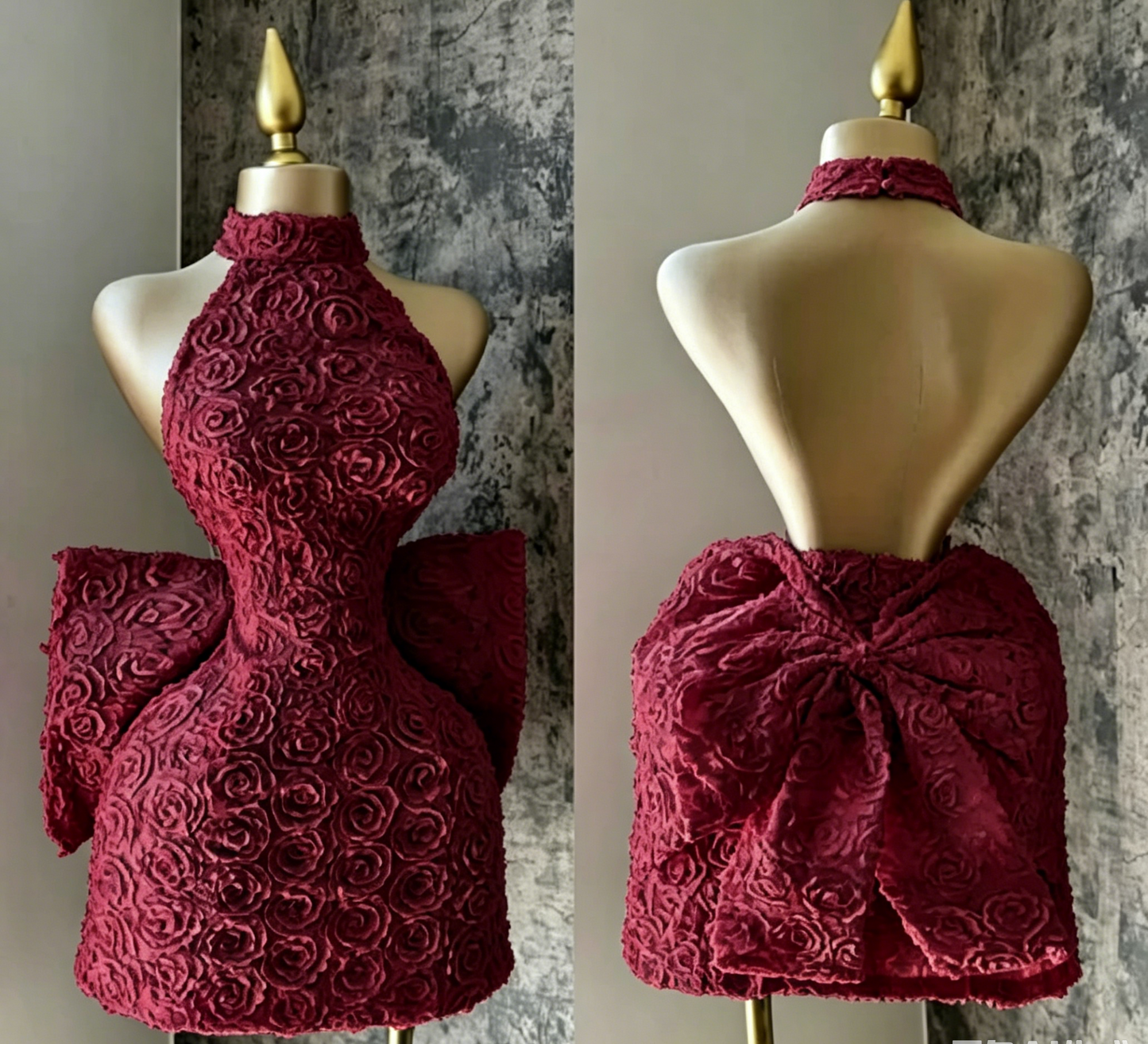 Jolie robe fourreau à col haut et motif floral rose pour 16e anniversaire, tenue d'été Hoco, mini, tenue de cocktail pour 21e anniversaire, pour femme, W0568