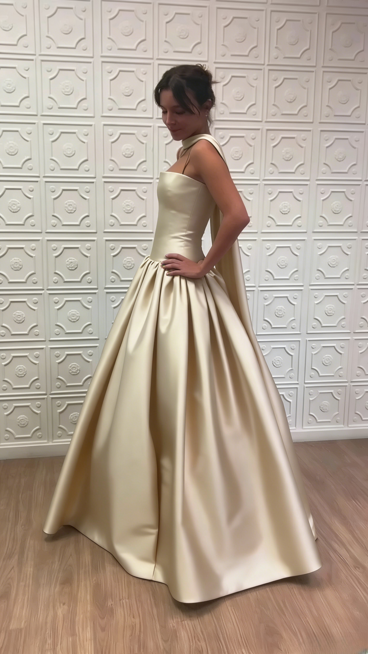Elegantes Ballkleid Trägerlos Ärmellos Braun Formelles Langes Abschlussballkleid Sommer Hochzeitsgastkleid Brautgästekleider Hochzeitsoutfits für Gäste W1072