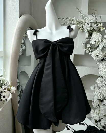 Vintage A line Spaghetti Straps Pink Satin Bow-knot Short Mini Formal 8th Grade Homecoming Dresses Summer Middle School Hoco Dress Birthday Outfits W1188
